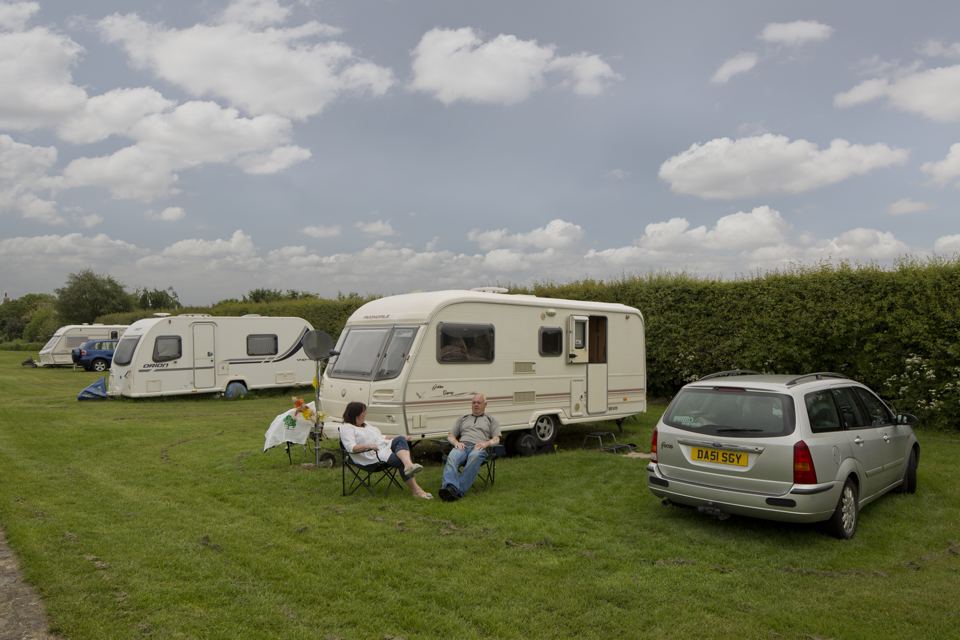 Caravans on grass pitches