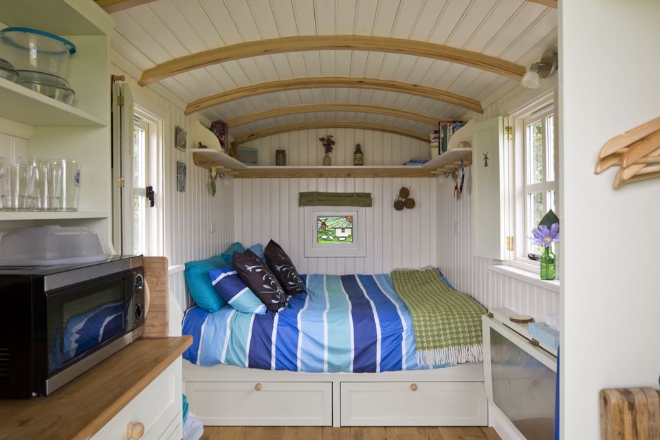 Inside the shepherd's hut