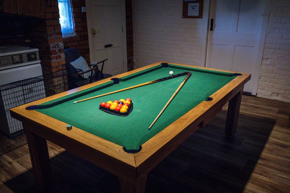 Pool table in the games room