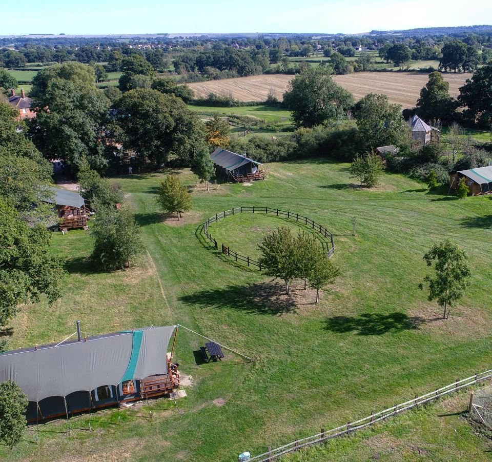 Canvas lodge in the meadow