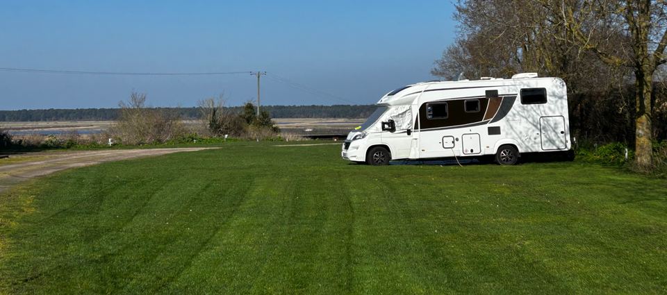 Motorhome on grass pitch