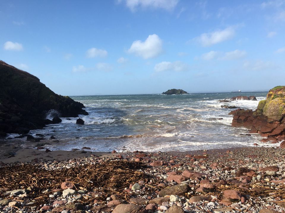 Rocky cove and sea