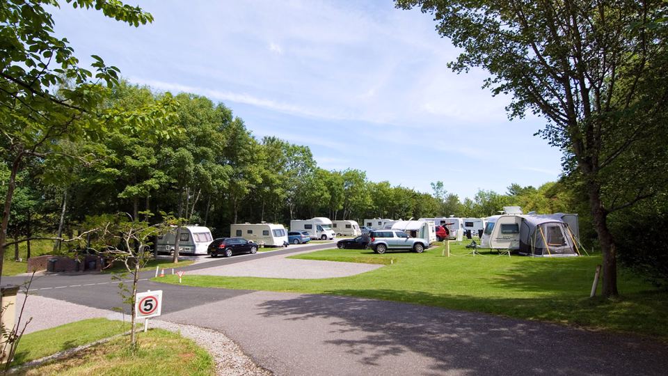 Terrace of hardstanding pitches