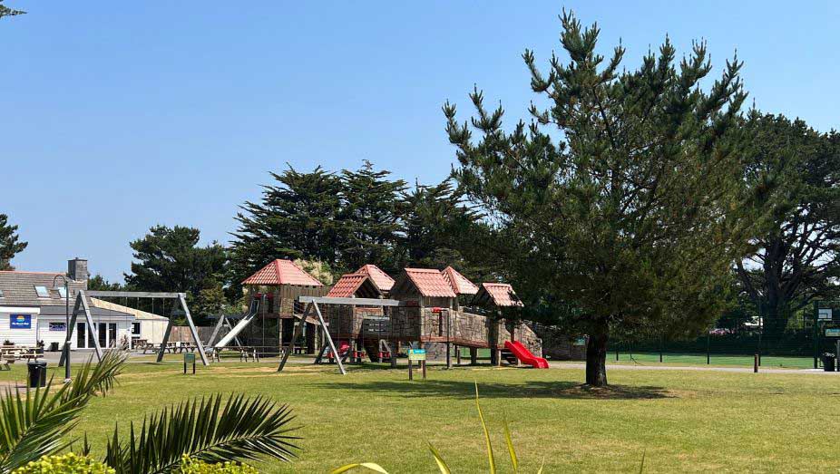 Play area and lawn