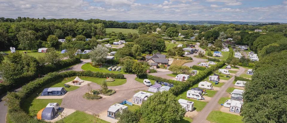 Pitches and hedged paddocks from above