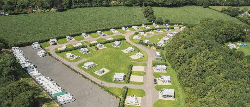 Aerial view of hardstanding pitches