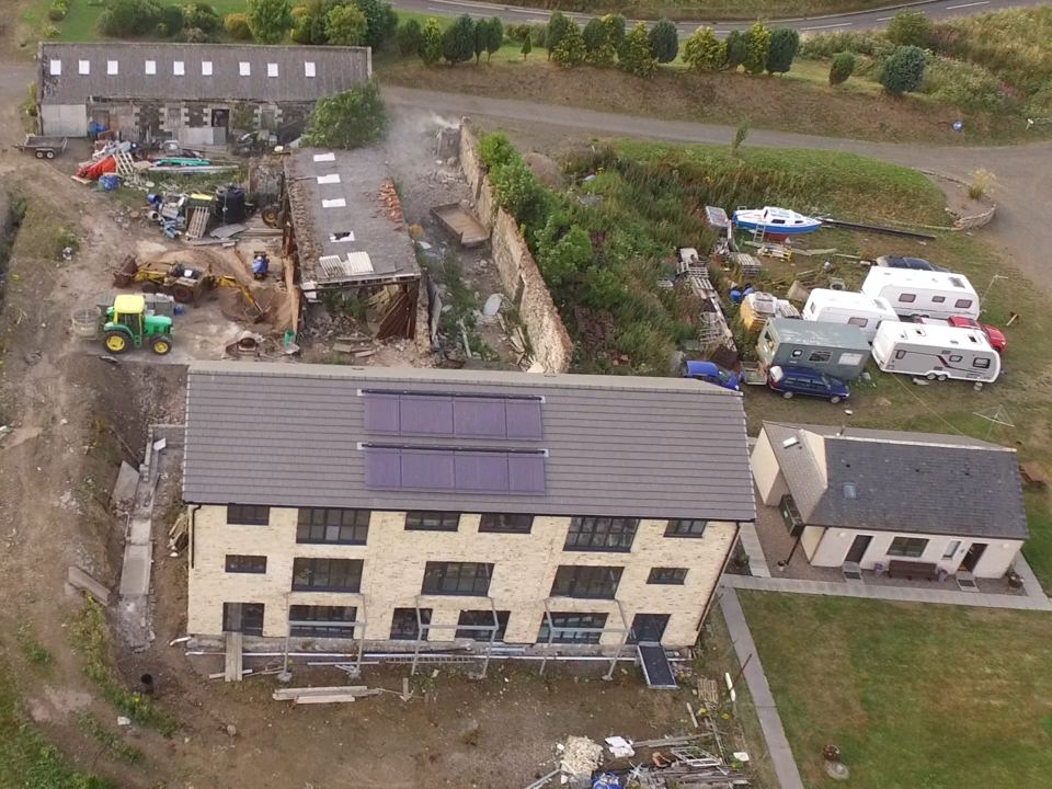 Aerial view of the farm