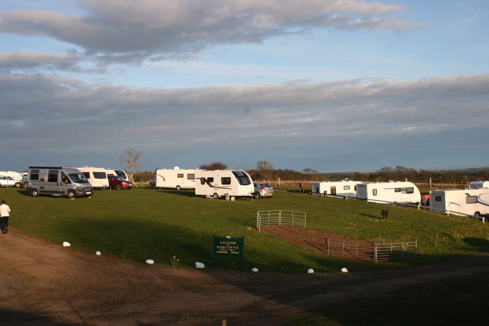 Caravans on the grass pitches