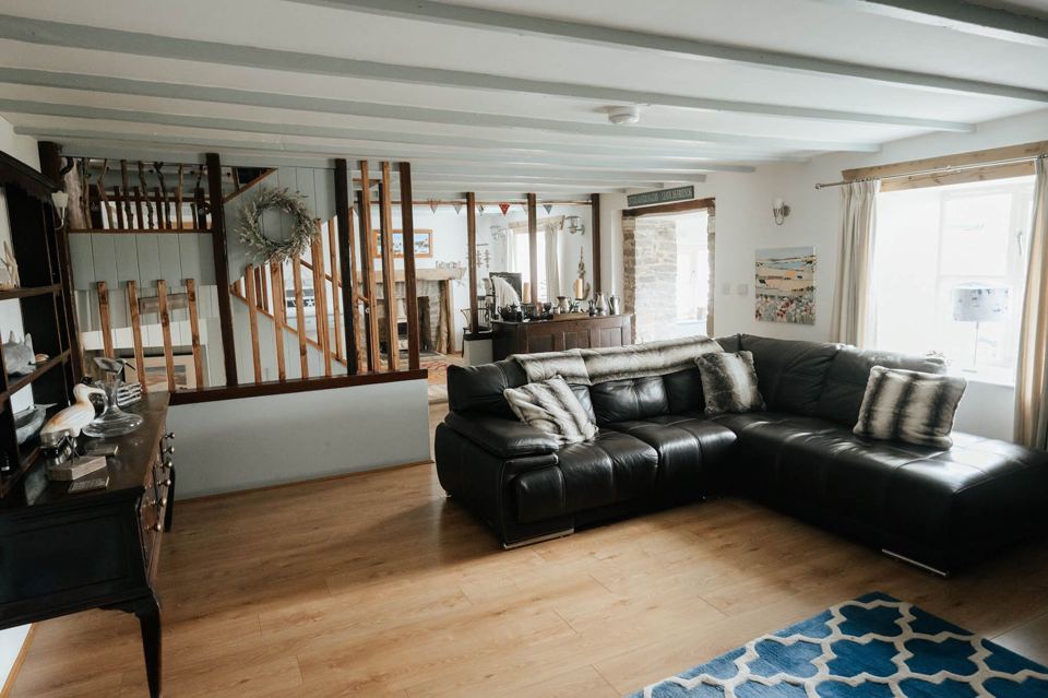 Open-plan farmhouse living area