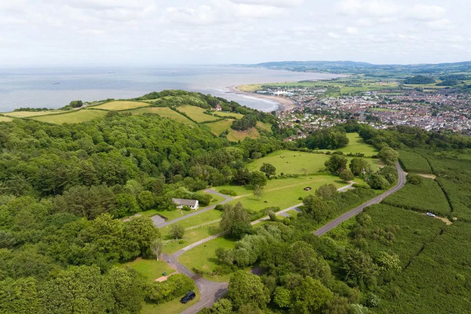 Camping fields above the bay