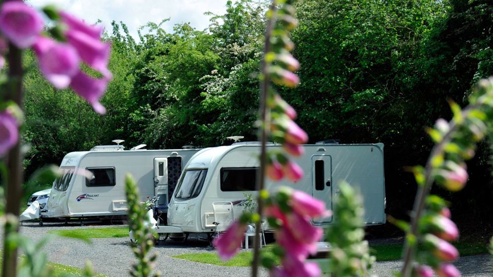 Caravans on gravel