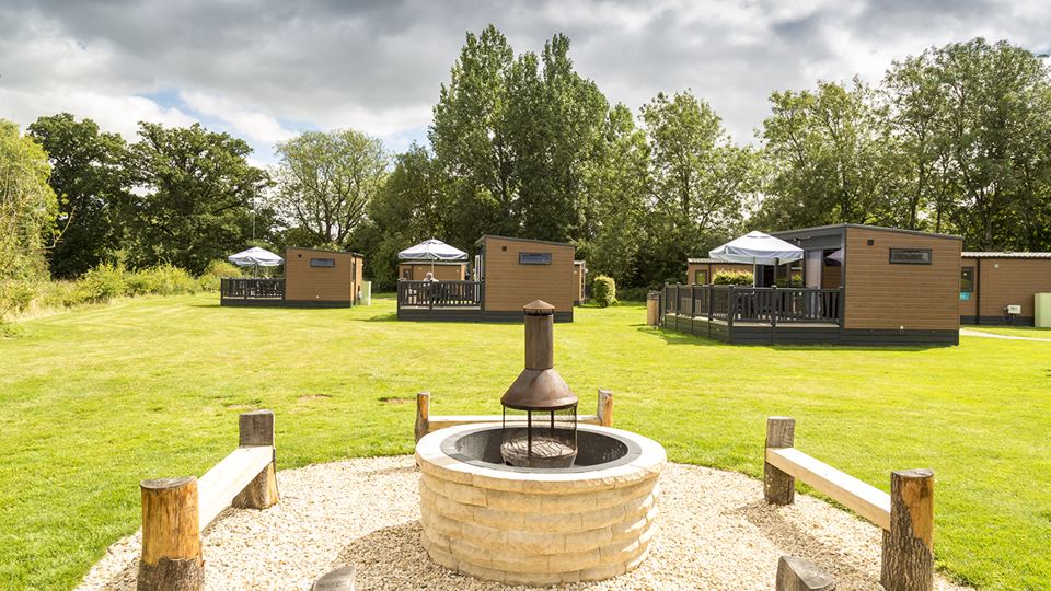 Pods around a fire pit