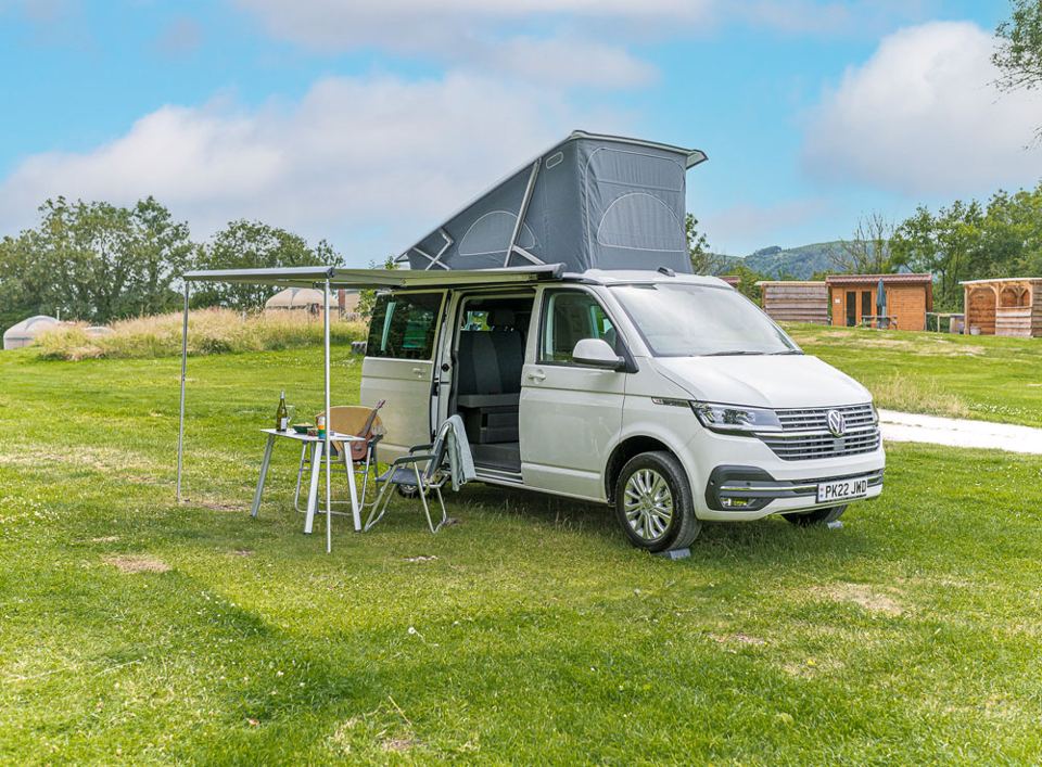 Campervan with awning