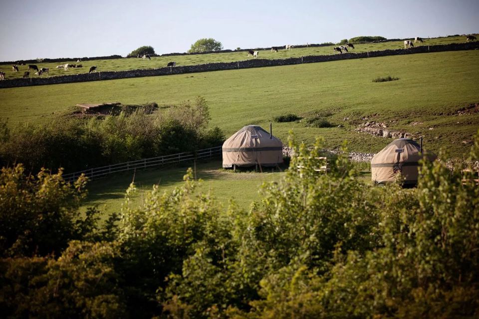 Yurts on the hillside