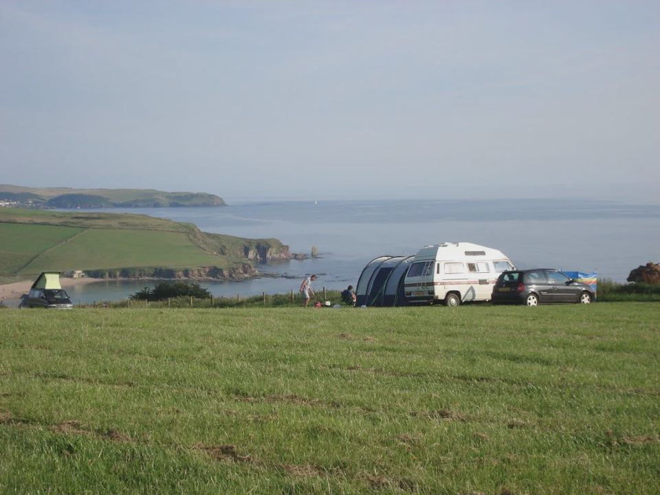 Caravan pitches above the bay