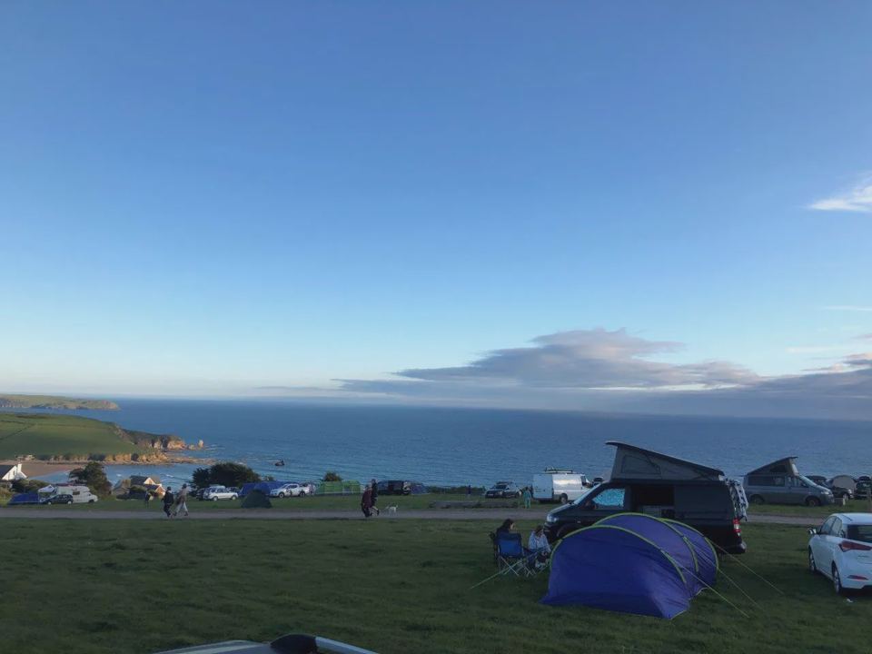 Tent pitch with sea view