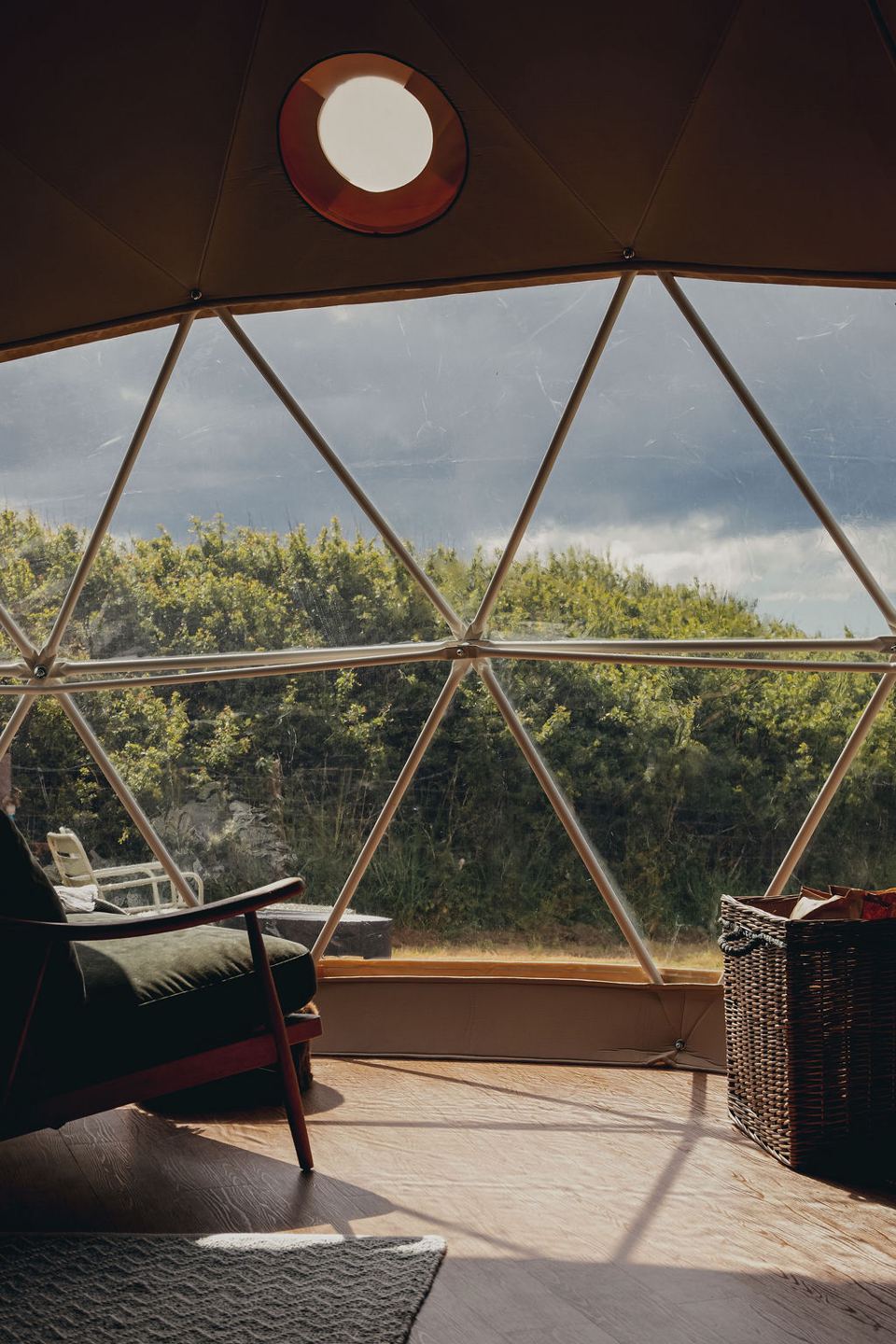 Inside the dome with view