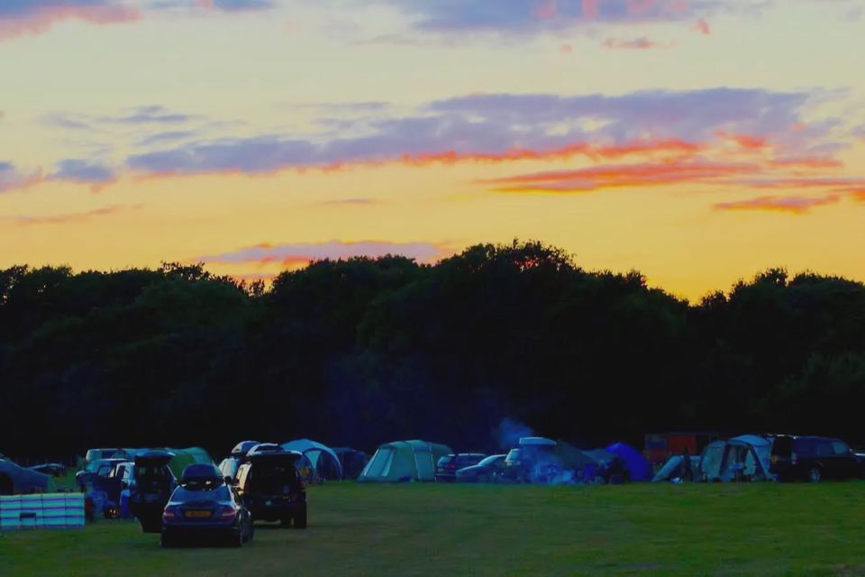 Tents at dusk