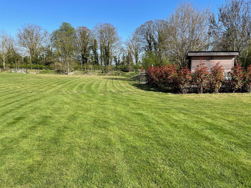 Mown grass camping field