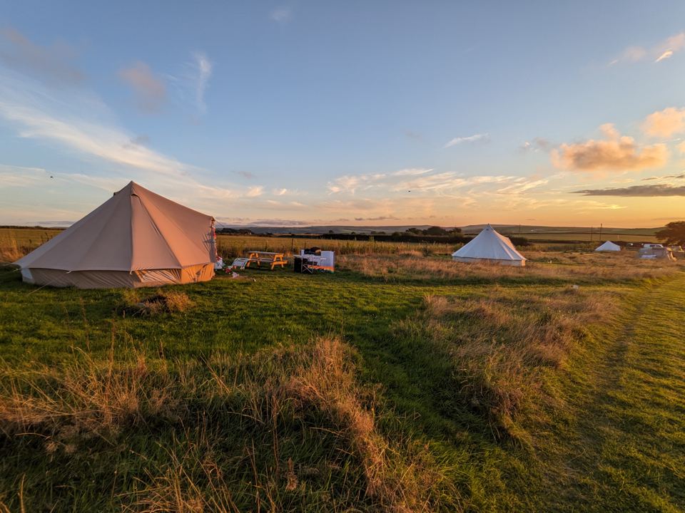Bell tent on the grass