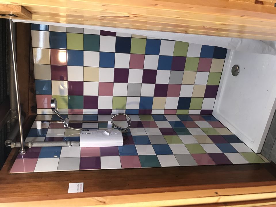 Tiled shower cubicle