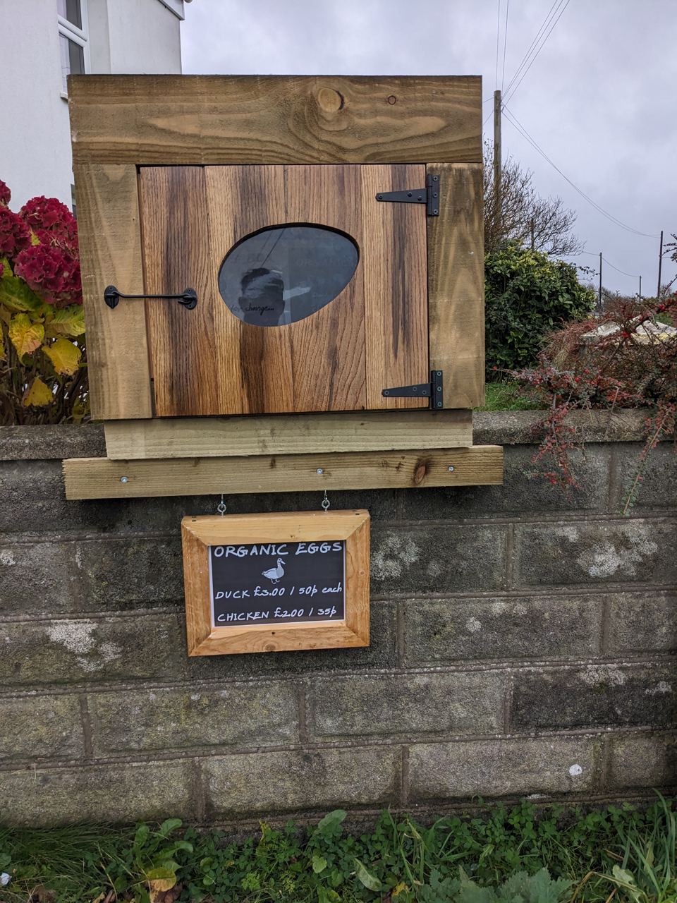 Honesty box for eggs and veg