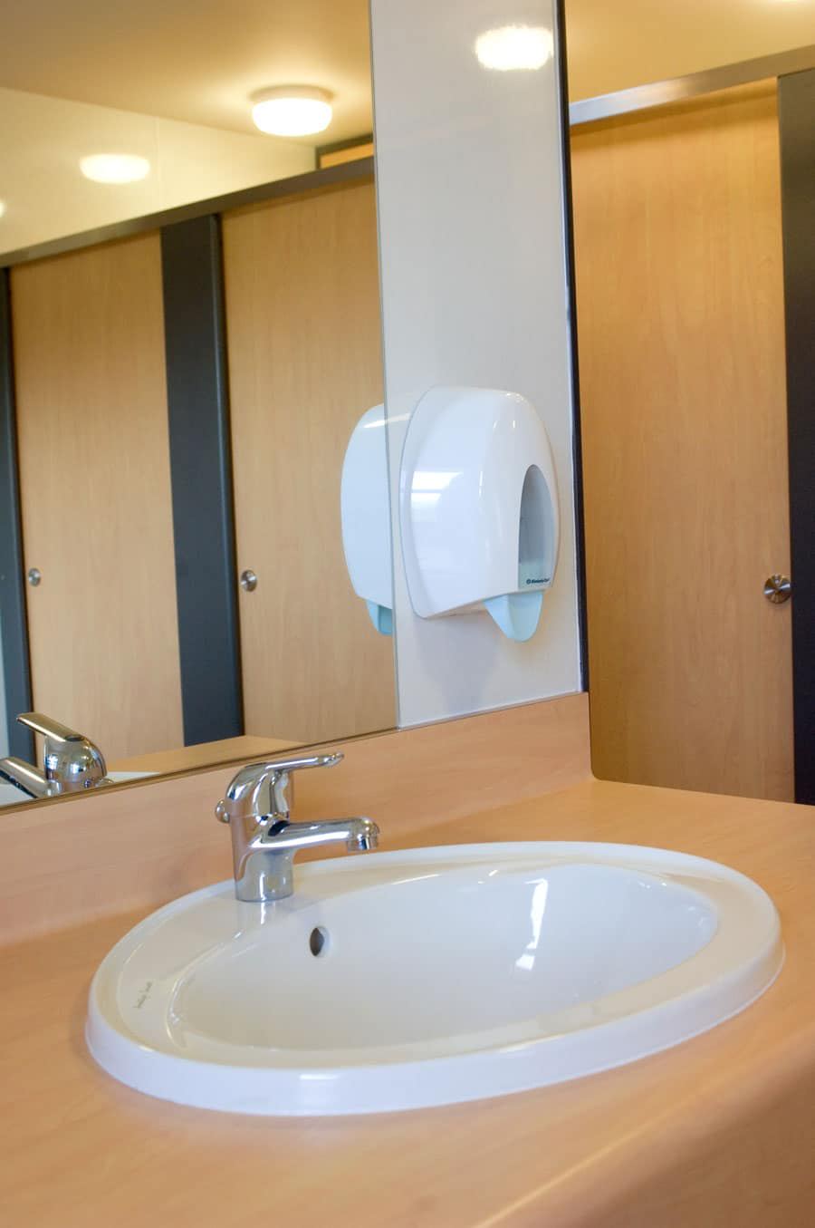 Washroom basin and cubicles