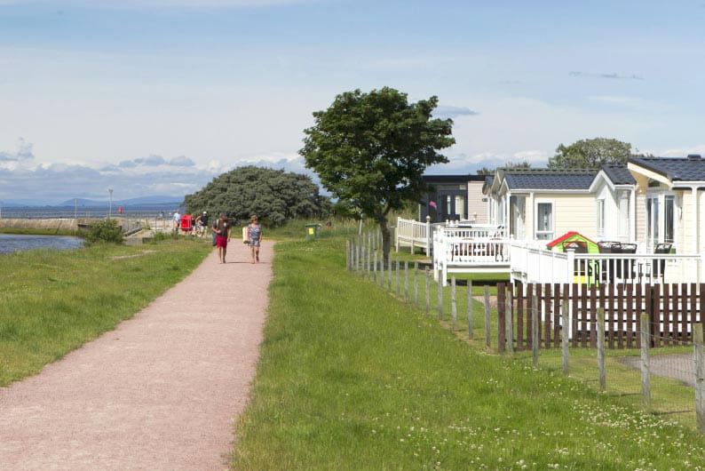 Path past the caravans