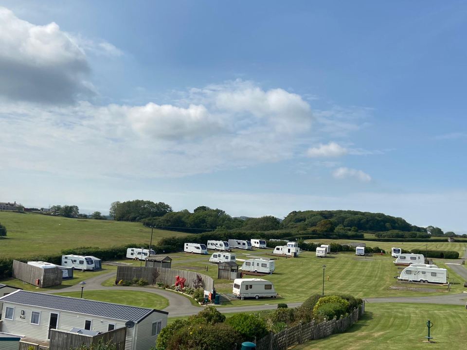 Touring caravans across the site