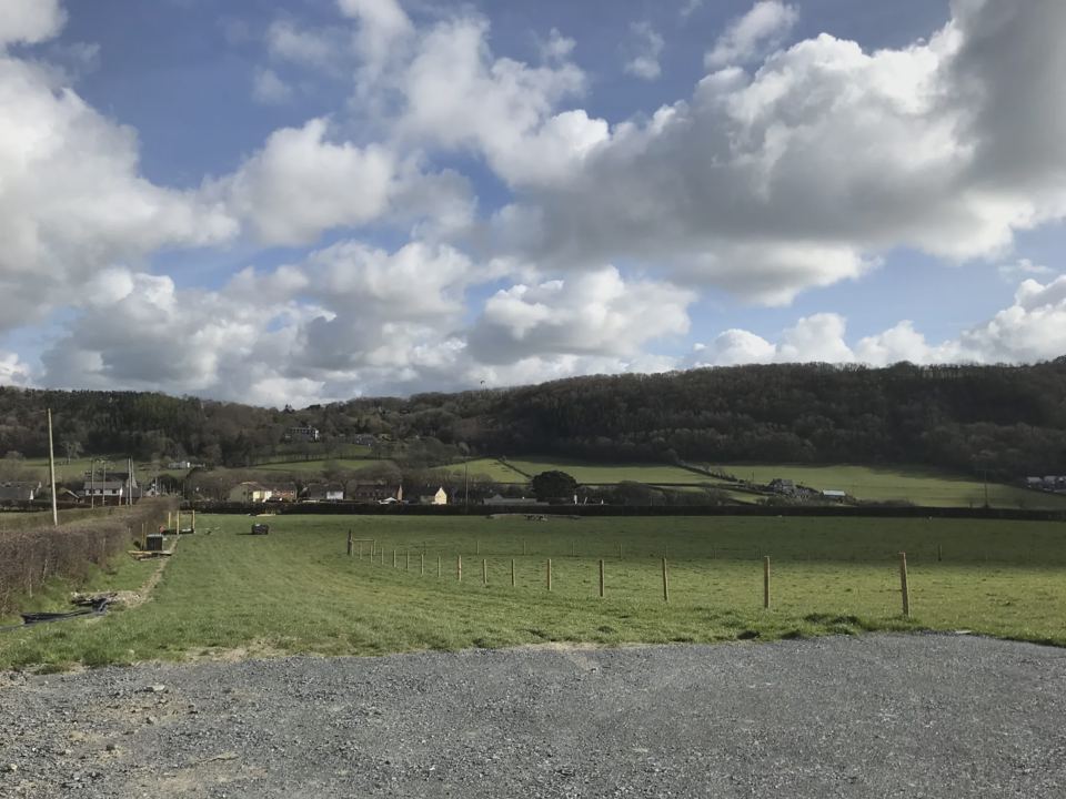 Camping meadow above the valley