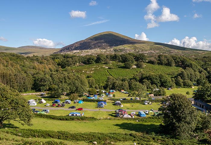 Campsite below the mountain