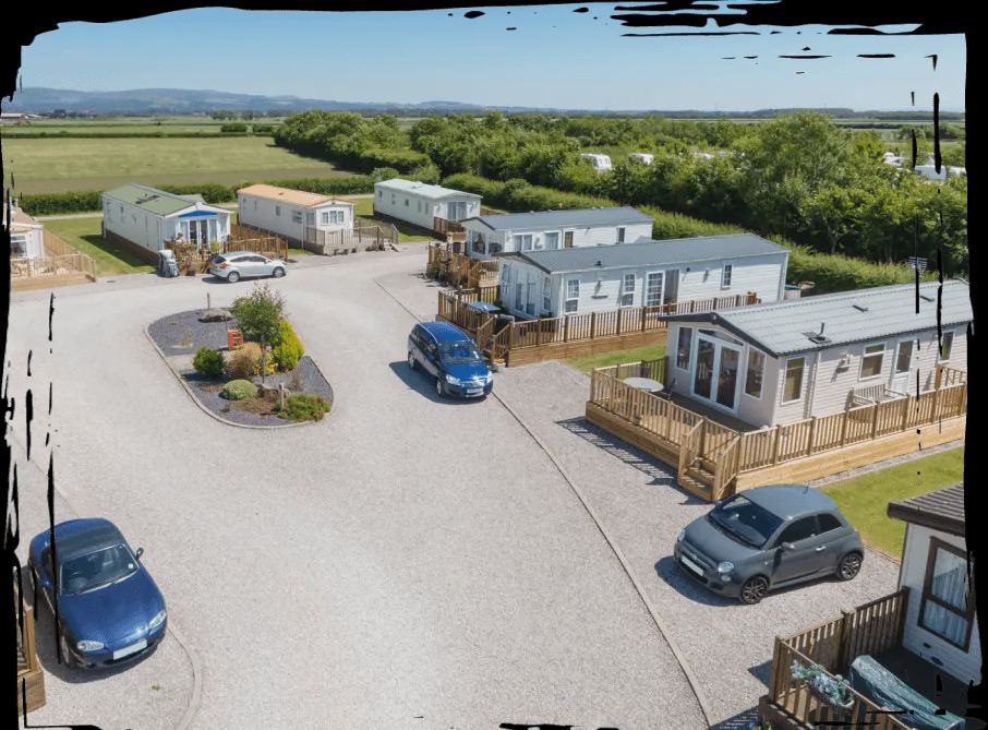 Static caravans from above