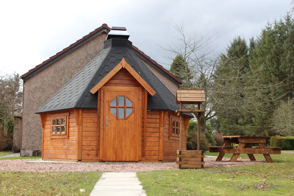 Wooden barbecue hut