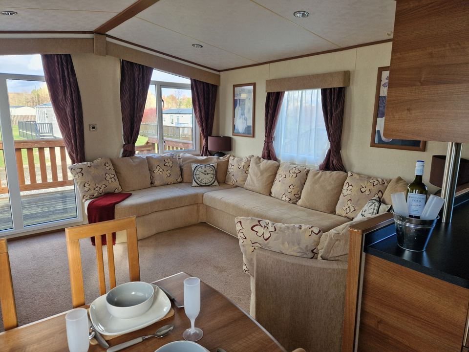 Corner sofa and dining area