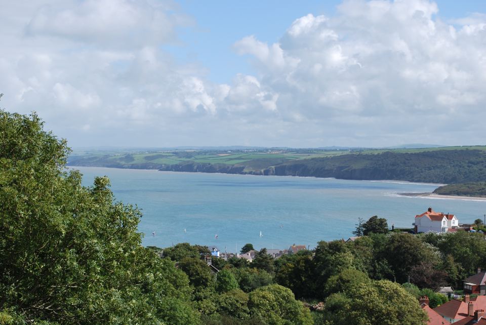 View over New Quay and the bay
