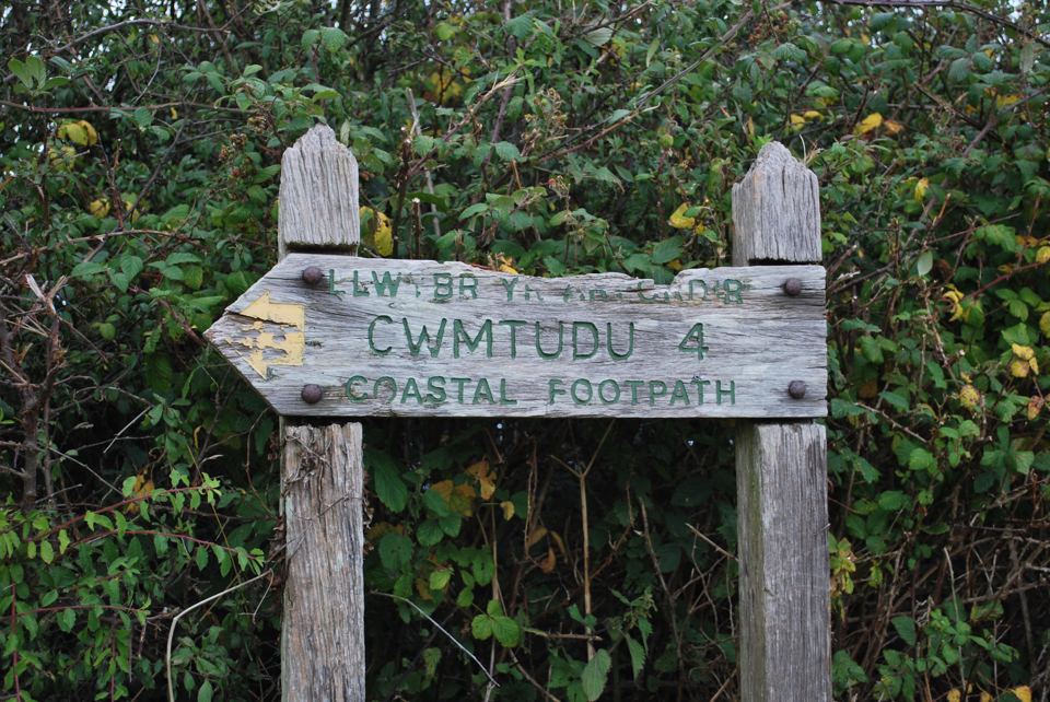 Coast path signpost