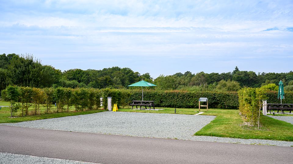 Gravel hardstanding pitch