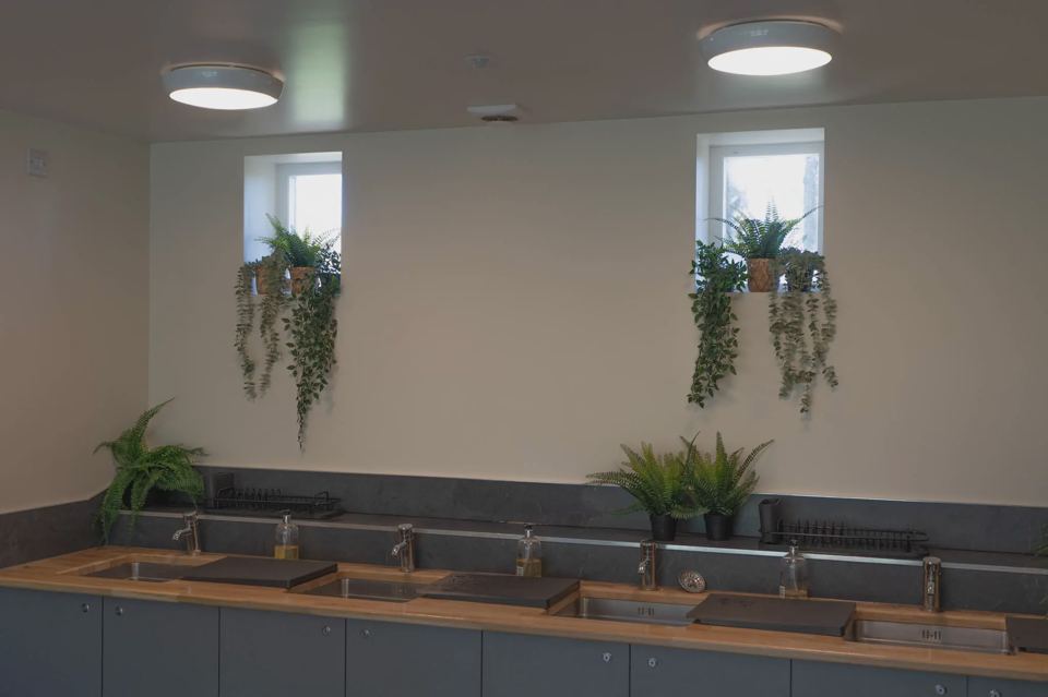New wash block basins