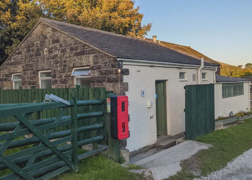 Original toilet and shower block