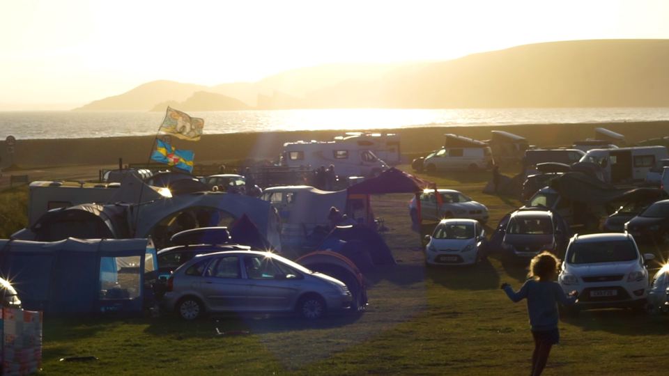 Evening light over the pitches