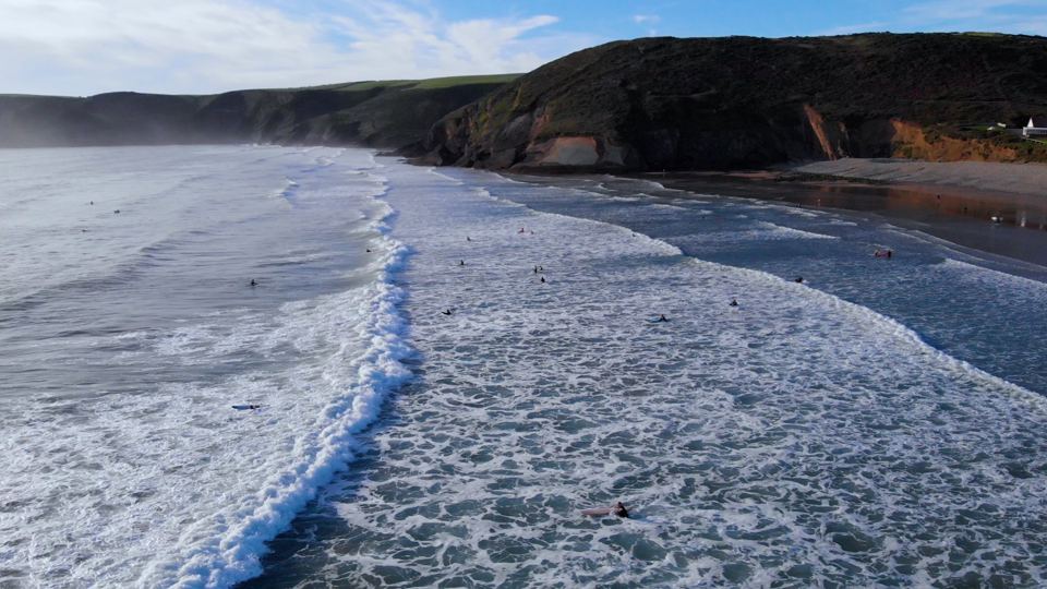 Waves on Newgale beach