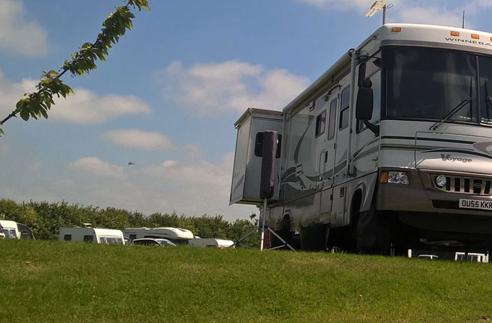Large motorhome on a pitch