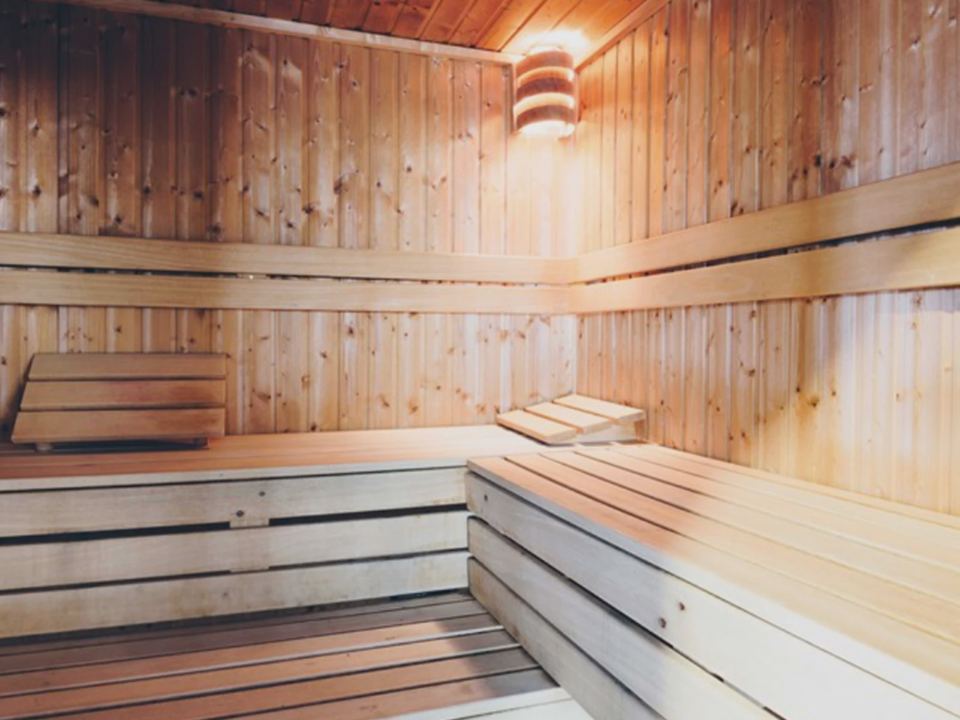 Wooden sauna interior