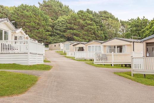 Static caravans along the road