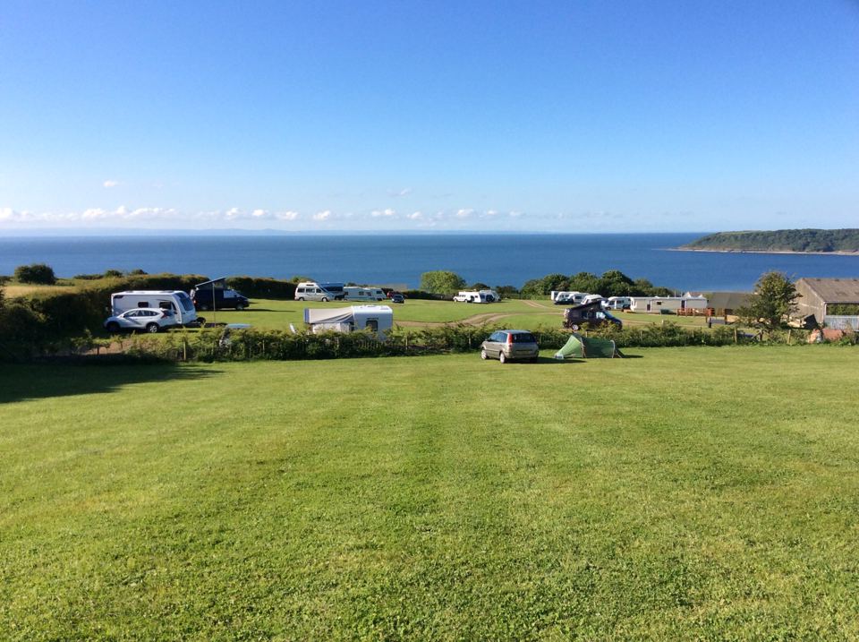 Tent field looking to the sea