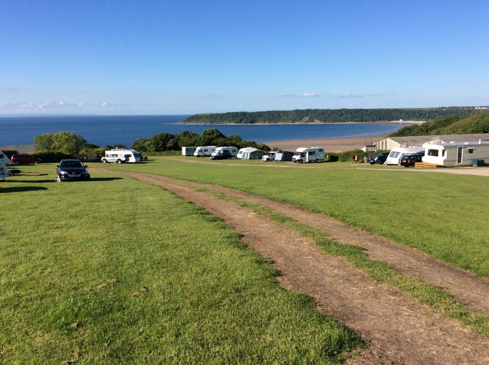 Caravan field with sea views