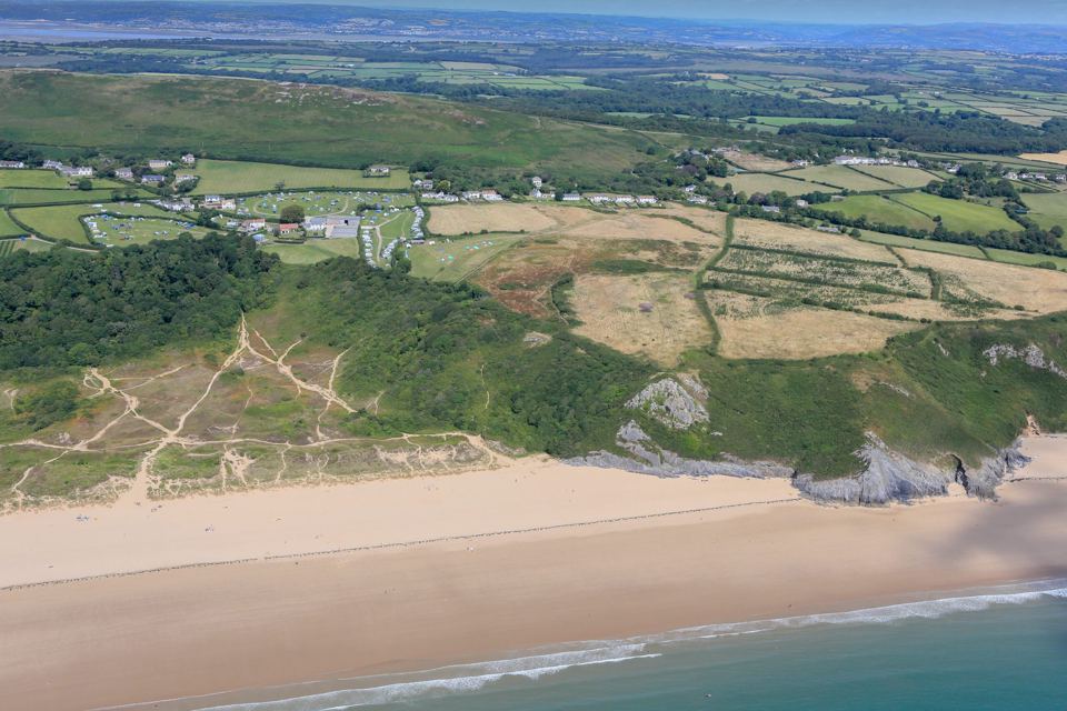 Site and beach from above