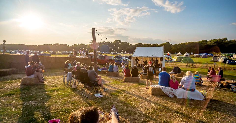 Summer music event on the field