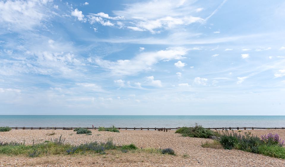 Shingle beach and sea