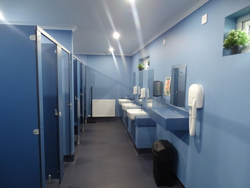 Washroom basins and cubicles